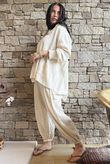 Annie Cushion Cotton Peter Pan Smock Blouse Panna Cotta